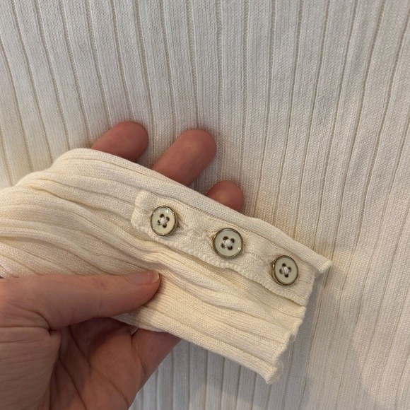 J. McLaughlin Ivory Ribbed Turtleneck Sweater - Picture 4 of 8